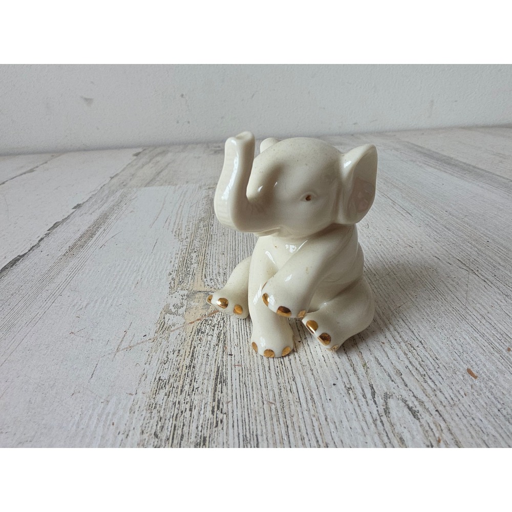 Lenox porcelain elephant statue figurine decor gold circus